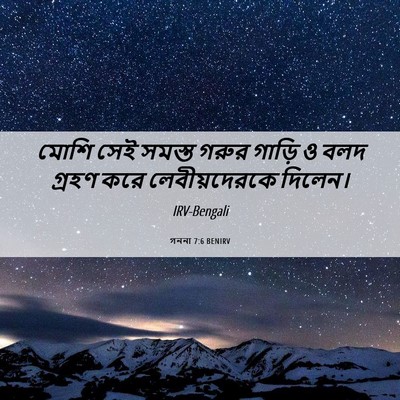 Picture 06 - গননা 7:6 BENIRV - মোশি সেই সমস্ত - Bible Verse Picture