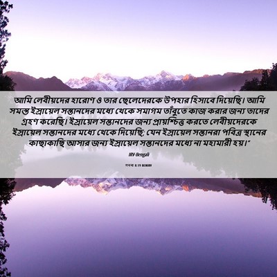 Picture 06 - গননা 8:19 BENIRV - আমি লেবীয়দের - Bible Verse Picture