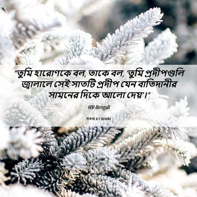 Picture 06 - গননা 8:2 BENIRV - “তুমি হারোণকে বল, - Bible Verse Picture