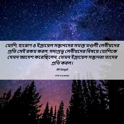 Picture 06 - গননা 8:20 BENIRV - মোশি, হারোণ ও - Bible Verse Picture