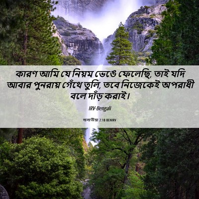 Picture 06 - গালাতীয়া 2:18 BENIRV - কারণ আমি যে নিয়ম - Bible Verse Picture