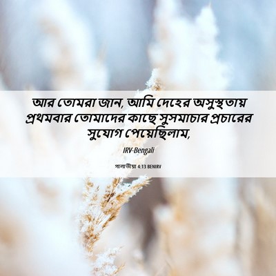 Picture 06 - গালাতীয়া 4:13 BENIRV - আর তোমরা জান, আমি - Bible Verse Picture