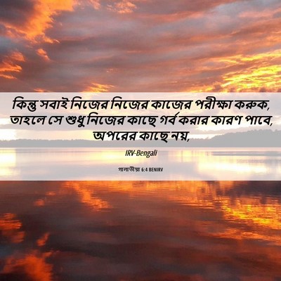 Picture 06 - গালাতীয়া 6:4 BENIRV - কিন্তু সবাই নিজের - Bible Verse Picture