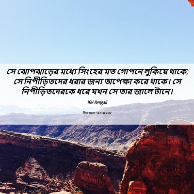 Picture 06 - গীতমালা 10:9 BENIRV - সে ঝোপঝাড়ের - Bible Verse Picture