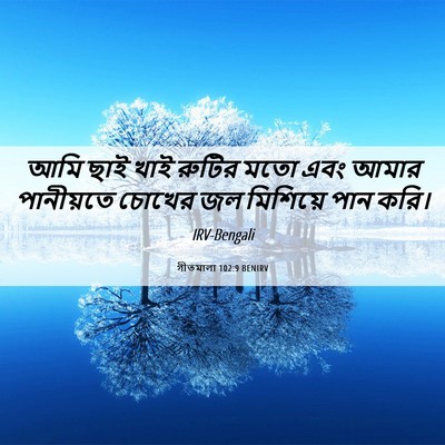 Picture 06 - গীতমালা 102:9 BENIRV - আমি ছাই খাই রুটির - Bible Verse Picture