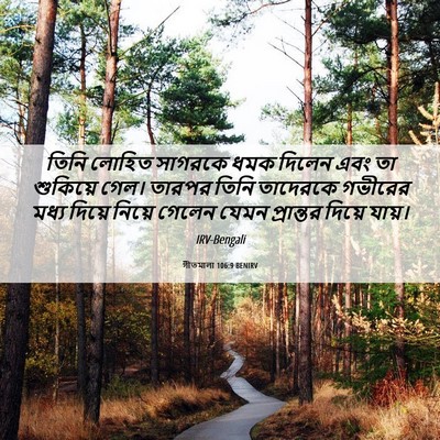 Picture 06 - গীতমালা 106:9 BENIRV - তিনি লোহিত সাগরকে - Bible Verse Picture