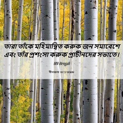Picture 06 - গীতমালা 107:32 BENIRV - তারা তাঁকে - Bible Verse Picture