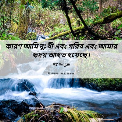 Picture 06 - গীতমালা 109:22 BENIRV - কারণ আমি দুঃখী এবং - Bible Verse Picture
