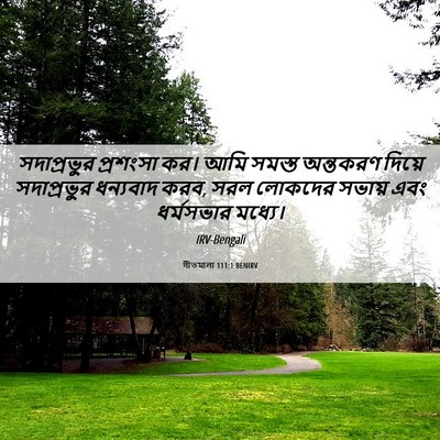 Picture 06 - গীতমালা 111:1 BENIRV - সদাপ্রভুুর - Bible Verse Picture