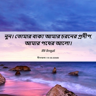 Picture 06 - গীতমালা 119:105 BENIRV - নুন। তোমার বাক্য - Bible Verse Picture