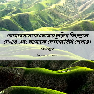 Picture 06 - গীতমালা 119:124 BENIRV - তোমার দাসকে তোমার - Bible Verse Picture