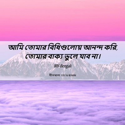 Picture 06 - গীতমালা 119:16 BENIRV - আমি তোমার - Bible Verse Picture