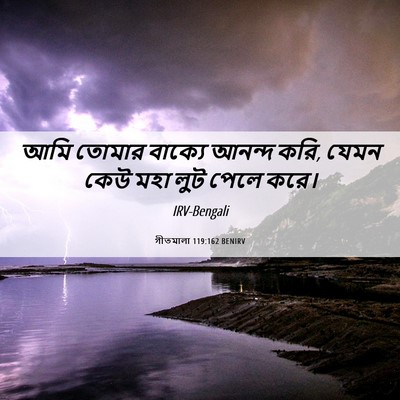 Picture 06 - গীতমালা 119:162 BENIRV - আমি তোমার বাক্যে - Bible Verse Picture