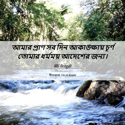 Picture 06 - গীতমালা 119:20 BENIRV - আমার প্রাণ সব দিন - Bible Verse Picture