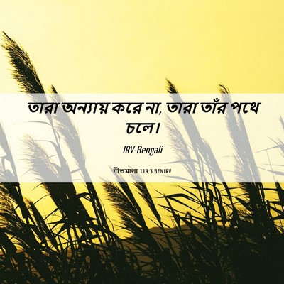 Picture 06 - গীতমালা 119:3 BENIRV - তারা অন্যায় করে - Bible Verse Picture