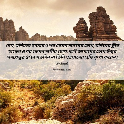 Picture 06 - গীতমালা 123:2 BENIRV - দেখ, মনিবের হাতের - Bible Verse Picture