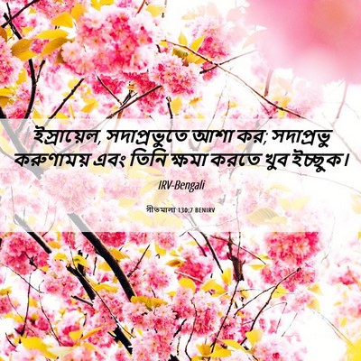 Picture 06 - গীতমালা 130:7 BENIRV - ইস্রায়েল, - Bible Verse Picture
