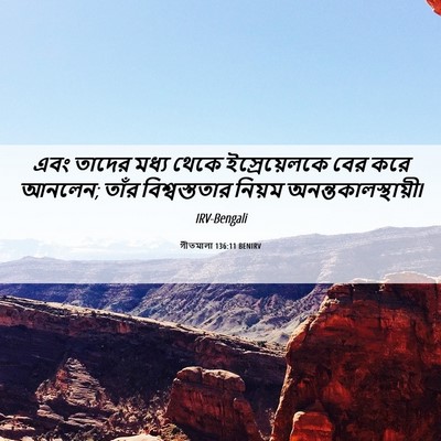 Picture 06 - গীতমালা 136:11 BENIRV - এবং তাদের মধ্য - Bible Verse Picture