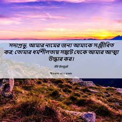 Picture 06 - গীতমালা 143:11 BENIRV - সদাপ্রভুু, আমার - Bible Verse Picture