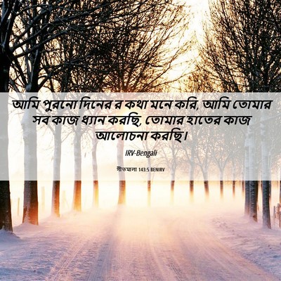 Picture 06 - গীতমালা 143:5 BENIRV - আমি পুরনো দিনের র - Bible Verse Picture