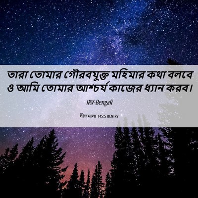 Picture 06 - গীতমালা 145:5 BENIRV - তারা তোমার - Bible Verse Picture