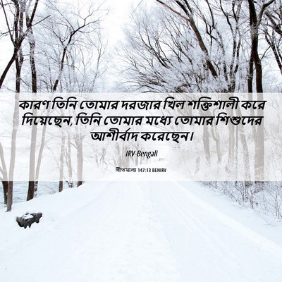Picture 06 - গীতমালা 147:13 BENIRV - কারণ তিনি তোমার - Bible Verse Picture