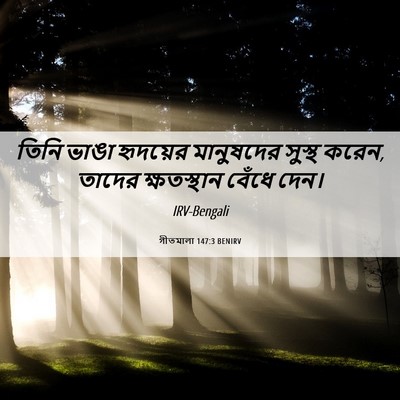 Picture 06 - গীতমালা 147:3 BENIRV - তিনি ভাঙা হৃদয়ের - Bible Verse Picture