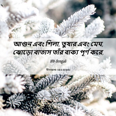Picture 06 - গীতমালা 148:8 BENIRV - আগুন এবং শিলা, - Bible Verse Picture