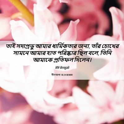 Picture 06 - গীতমালা 18:24 BENIRV - তাই সদাপ্রভুু - Bible Verse Picture