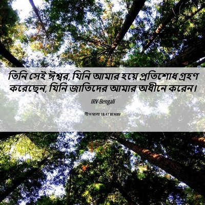 Picture 06 - গীতমালা 18:47 BENIRV - তিনি সেই ঈশ্বর, - Bible Verse Picture