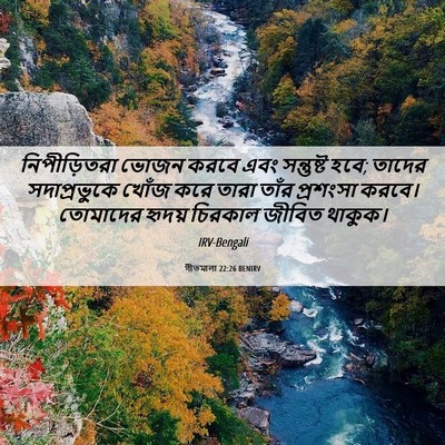 Picture 06 - গীতমালা 22:26 BENIRV - নিপীড়িতরা ভোজন - Bible Verse Picture