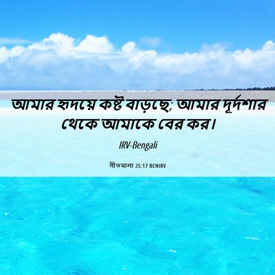 Picture 06 - গীতমালা 25:17 BENIRV - আমার হৃদয়ে কষ্ট - Bible Verse Picture