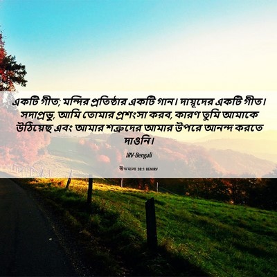 Picture 06 - গীতমালা 30:1 BENIRV - একটি গীত; মন্দির - Bible Verse Picture