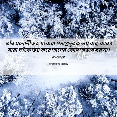 Picture 06 - গীতমালা 34:9 BENIRV - তাঁর মনোনীত - Bible Verse Picture