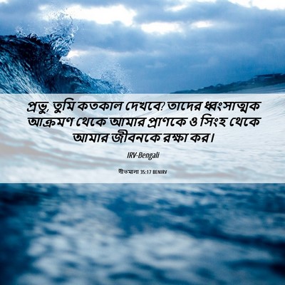 Picture 06 - গীতমালা 35:17 BENIRV - প্রভু, তুমি কতকাল - Bible Verse Picture