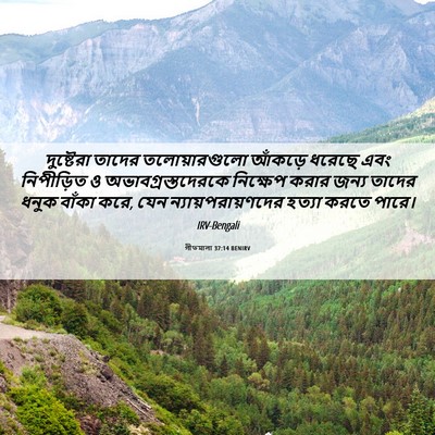 Picture 06 - গীতমালা 37:14 BENIRV - দুষ্টেরা তাদের - Bible Verse Picture