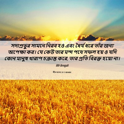 Picture 06 - গীতমালা 37:7 BENIRV - সদাপ্রভুুর সামনে - Bible Verse Picture