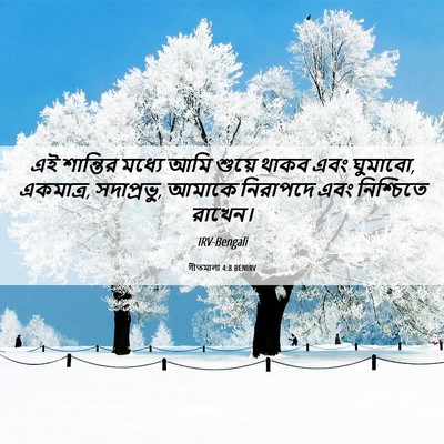 Picture 06 - গীতমালা 4:8 BENIRV - এই শান্তির মধ্যে - Bible Verse Picture