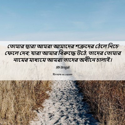Picture 06 - গীতমালা 44:5 BENIRV - তোমার দ্বারা আমরা - Bible Verse Picture