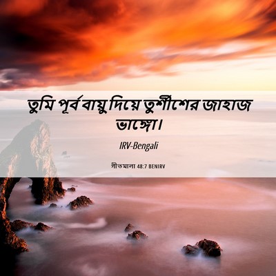 Picture 06 - গীতমালা 48:7 BENIRV - তুমি পূর্ব বায়ু - Bible Verse Picture
