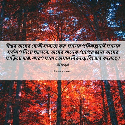 Picture 06 - গীতমালা 5:10 BENIRV - ঈশ্বর তাদের দোষী - Bible Verse Picture
