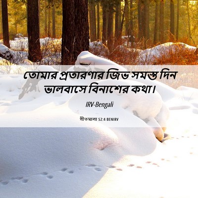 Picture 06 - গীতমালা 52:4 BENIRV - তোমার প্রতারণার - Bible Verse Picture