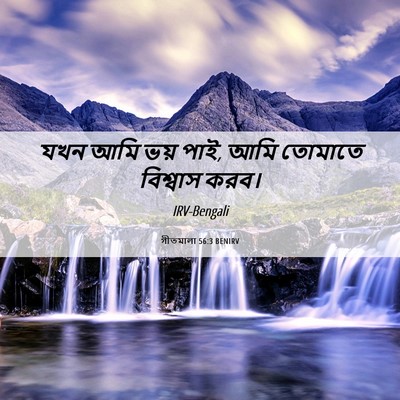 Picture 06 - গীতমালা 56:3 BENIRV - যখন আমি ভয় পাই, - Bible Verse Picture