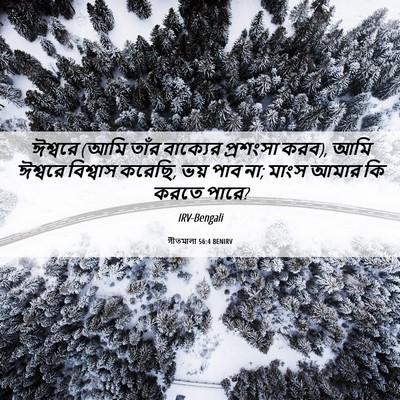 Picture 06 - গীতমালা 56:4 BENIRV - ঈশ্বরে (আমি তাঁর - Bible Verse Picture