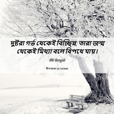 Picture 06 - গীতমালা 58:3 BENIRV - দুষ্টরা গর্ভ - Bible Verse Picture