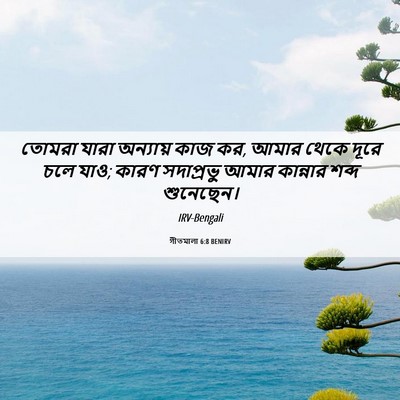 Picture 06 - গীতমালা 6:8 BENIRV - তোমরা যারা - Bible Verse Picture
