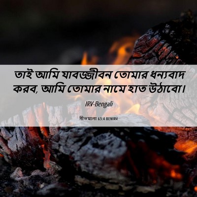 Picture 06 - গীতমালা 63:4 BENIRV - তাই আমি যাবজ্জীবন - Bible Verse Picture