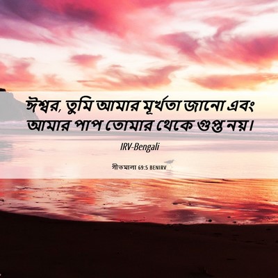 Picture 06 - গীতমালা 69:5 BENIRV - ঈশ্বর, তুমি আমার - Bible Verse Picture