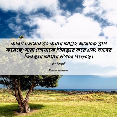 Picture 06 - গীতমালা 69:9 BENIRV - কারণ তোমার গৃহ - Bible Verse Picture