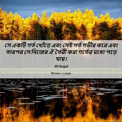Picture 06 - গীতমালা 7:15 BENIRV - সে একটি গর্ত - Bible Verse Picture